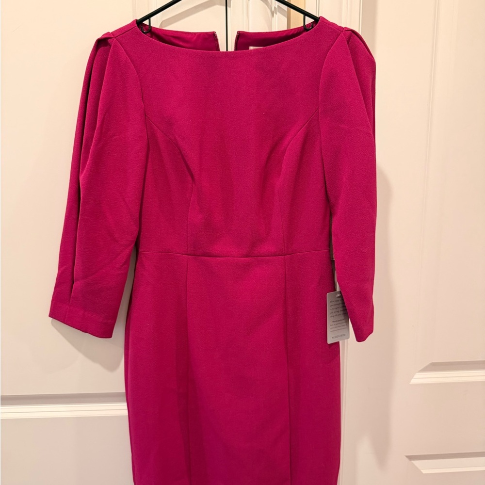 Eliza J Fuchsia Long Sleeve Dress